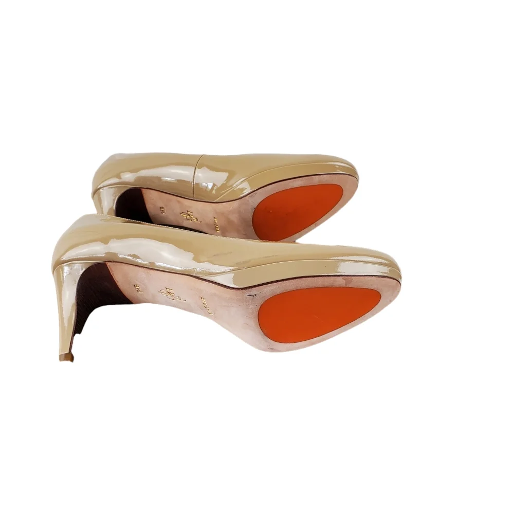 Cole Haan Chelsea Platform Patent Leather Nude Pumps Heels 9.5B - Picture 7 of 10